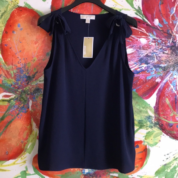 Michael Kors Tops - Brand New Michael Kors Navy Blue Top with Bows
